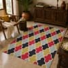 Imperial Knots Ivory Multicolor Trellis Hand Woven Dhurrie 4x6 Feet