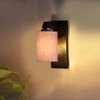 Devansh Solid Wood Electric Wall Light in Brown Colour with Grey Shade Count of 1 Light