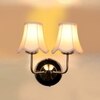 Devansh Dual Steel Metal  Wallmounted Lamp With Cotton Off-White Shade