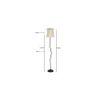 Flora Off White Fabric Floor Lamp with Black Iron Base