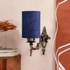 Devansh Metal Electric Wall Light in Antique Gold Colour with Blue Shade Count of 1 Light