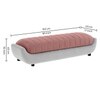 Marko Velvet 2 Seater 5 Feet Ottoman Bench in Peach & Grey Color