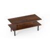 Eatame Engineered Wood Coffee Center Sofa Tea/Teapoy Console Table With Metal Legs For Sofa Set Living Room Home Hall (Brown Maple)