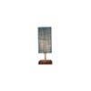 Emmett Turquoise Jute lamp with Square Brown Wood Base