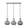 OPALINE Globe Linear Cluster Hanging Pendant Light In Smoke Glass And Chrome Finish Metal