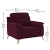 Niwara Velvet 1 Seater sofa in  Red wine color