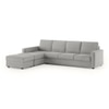 Apollo Compact Fabric Sectional Compact Sofa (Colour : Vapour Grey, Cushion : Soft, Back Type : Regular, Seating Capacity : Left Aligned 3 Seater + Left Aligned Chaise)
