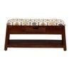 Vermount Shoe Rack With Seating In Teak Finish