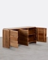 Riverhedge Solid Acacia wood Sideboard with 6 Drawers in Natural Finish