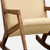 Rehan Solid Wood Rocking Chair in Beige Colour