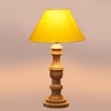 Devansh Yellow Cotton Table Lamp With  Wood Natural Base (10X18 Inches)-31