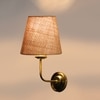 Devansh Metal Electric Wall Light in Gold Colour with Beige Shade Count of 1 Light