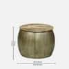 Majestic Round Metal Coffee Table with 2 Stools in Gold Finish Set of 3