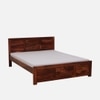 Neva Solid Wood Queen  Size Bed Without Storage (Provincial Teak Finish)