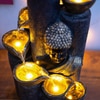 Brown Gold Bamboo Buddha Water Fountain For Home And Office Decor