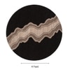 Handmade Round Natural Wool Rug Abstract Canyon Black 4 Feet Carpet