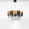 PHANTOM 9 Light Brass Finish Metal and Crystal Chandelier