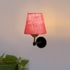 Devansh Metal Electric Wall Light in Black Colour with Pink Shade Count of 1 Light