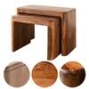 Syra Solid Wood Nesting Stool Set In Provincial Teak Finish