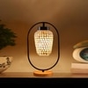Devansh Multicolor Glass Wooden & Iron Table Lamp -17 Inch Height -U
