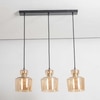 CORALIE Cluster Hanging Light In Amber Glass And Black Finish Metal