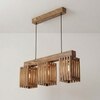 Elegant Brown Solid Wood Cluster Hanging Light