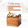 Inseparables Teak Wood Cutlery Holder Black With Cane