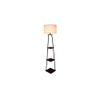 Holly White Cotton Floor Lamp with Solid Wood