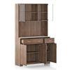 Hubert 6 Door Tall Display Cabinet in Classic Walnut Finish