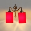 Devansh Metal Electric Wall Light in Red Colour with Red Shade Count of 2 Lights