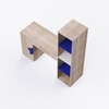 Joy Ride Study Table In Oak & Blue Colour
