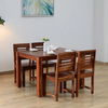 Maharin Solid Wood 4 Seater Dining Set With 4 Chairs Honey Finish