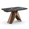 Aeris Ceramic 4 To 6 Seater Extendable Dining Table With 4 Tulip Dining Chairs (Finish : Black Jade, Chair Colour : Cream)