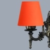Devansh Metal Electric Wall Light in Antique Gold Colour with Orange Shade Count of 1 Light