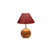 Maroon Jute with Natural Wood Table Lamp