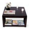 Wayne Sheesham Wood Contemporary Square Coffee Table In Extra Dark Mahagony Finish