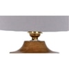 Hayden Grey cotton table lamp with Natural Wood Base