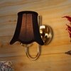 Devansh Steel Wall Mounted Lamp With Black Cotton Shade