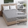 Grey And White Geometric Cotton 400 Tc fitted Super King Size Bedsheet With 2 Pillow Covers