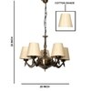 Devansh Gold Antique Wall Mounted Lamp With Off-White Cotton Shade