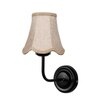 Devansh Black Wall Mounted Lamp With Beige Jute Shade