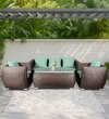 Nantes 3+1+1 Seater Wicker Sofa Set in Brown Colour
