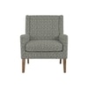 Leston Printed Canvas Geometry Fabric Lounge Chair inGreen Colour
