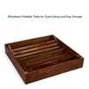 Bradford Sheesham Wood Contemporary Square Foldable Coffee Table In Natural Teak Finish