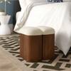 Loaf Solid Wood Pouf in White Colour