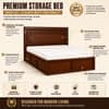 Sahaj Solid Wood Comfort Queen Bed Hydraulic Storage Provincial Teak Finish Mattress 60 x 78 Inches