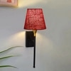 Devansh Metal Electric Wall Light in Black Colour with Maroon Shade Count of 1 Light