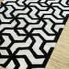 Jaipur Rugs Geometric Wool And Viscose 5x8 Feet Ebony And White Hand Tufted Rug Carpet Style 1