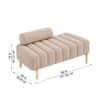 Doe Buck Luxury Boucle Accent Lounge Chair in Beige Colour with Gold Metal Legs