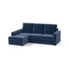 Apollo Compact Sofa (Colour : Lapis Blue, Cushion : Hard, Back Type : High Back, Seating Capacity : Left Aligned 2 Seater + Left Aligned Chaise)